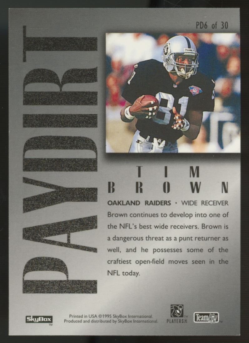 1995 Skybox Tim Brown Paydirt Purple #PD6