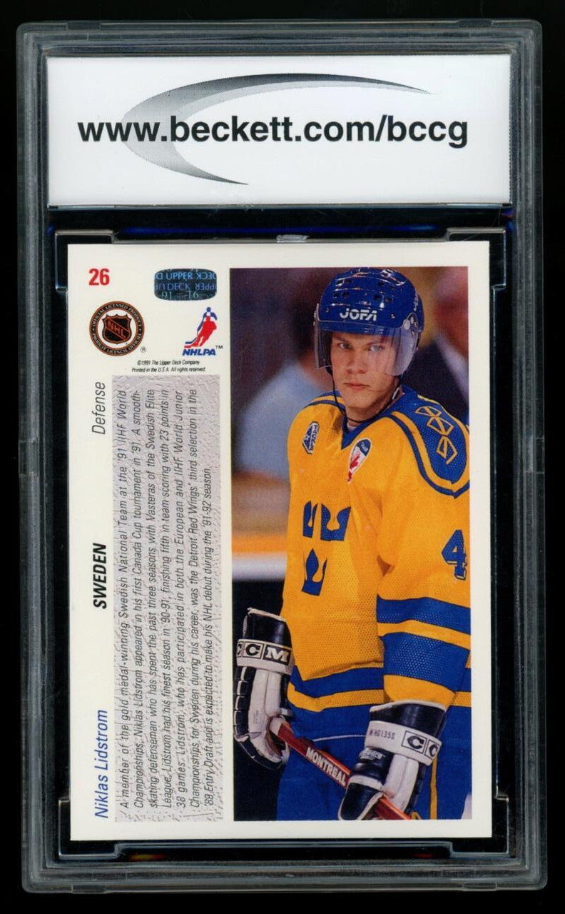 1991-92 Upper Deck Nicklas Lidstrom RC #26 BCCG 10 MINT