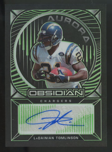 2021 Panini Obsidian LaDainian Tomlinson Green Aurora Auto /10 #AA-LT