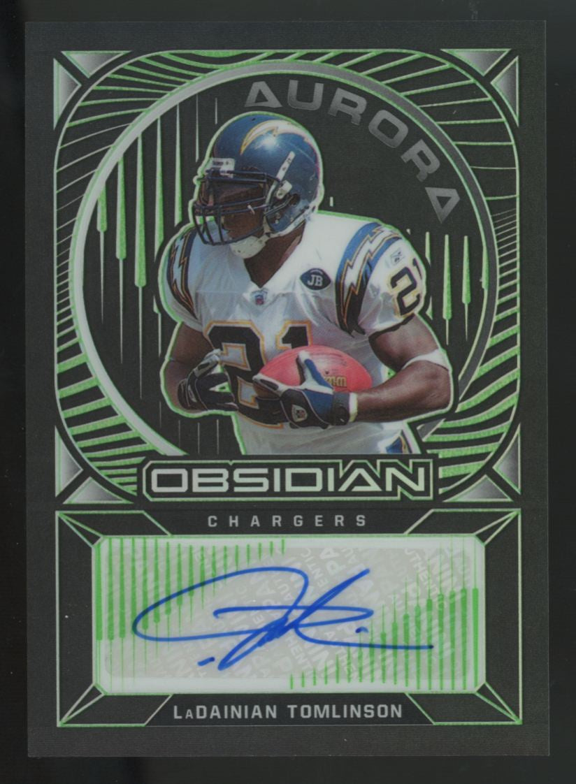 2021 Panini Obsidian LaDainian Tomlinson Green Aurora Auto /10 #AA-LT