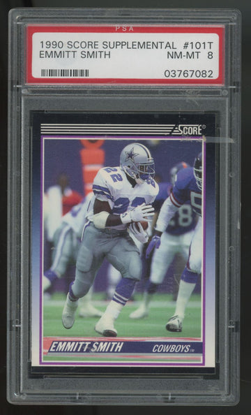 1990 Score Supplemental Emmitt Smith RC #101T PSA 8 *082