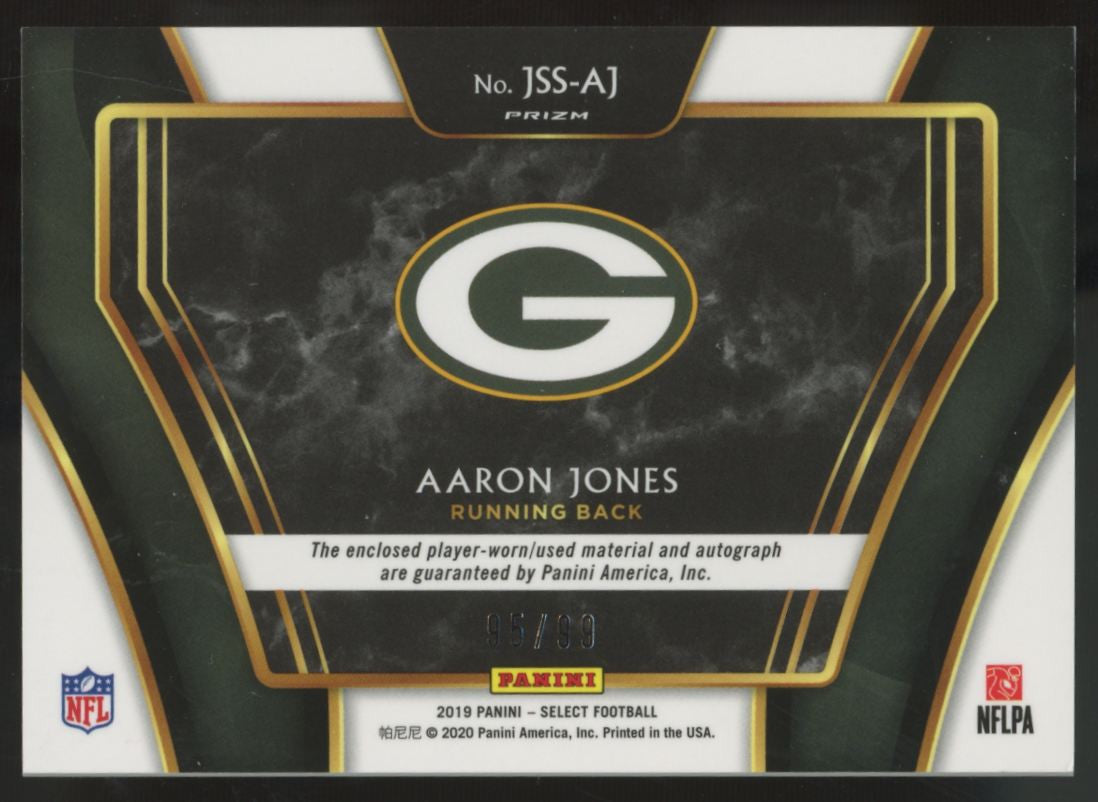 2019 Panini Select Aaron Jones Jumbo Patch Auto /99 #JSS-AJ