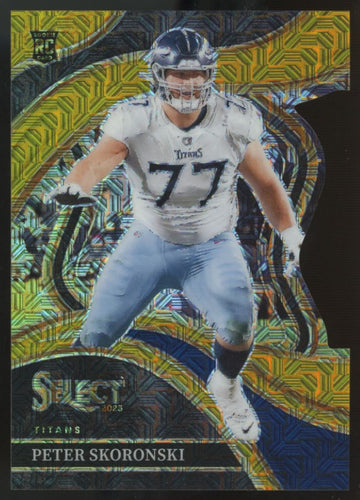 2023 Panini Select Peter Skoronski RC Club Level Gold Prizm Die-Cut /10 #225