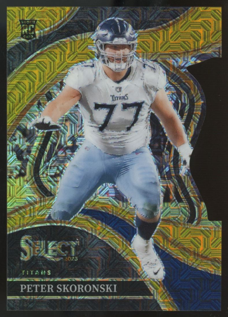 2023 Panini Select Peter Skoronski RC Club Level Gold Prizm Die-Cut /10 #225