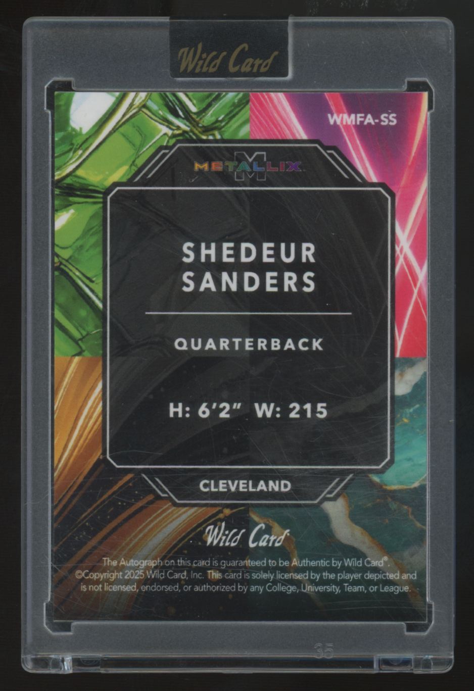 2025 Wild Card Metallix Shedeur Sanders RC Purple Auto 1/1 #WMFA-SS