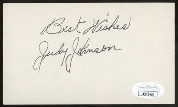Judy Johnson Signed Autographed Index Card JSA Authentic *426