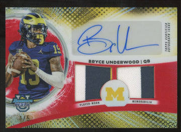 2025 Bowman Best U Bryce Underwood Prospect Red Dual Patch Auto /5 #DRA-BU