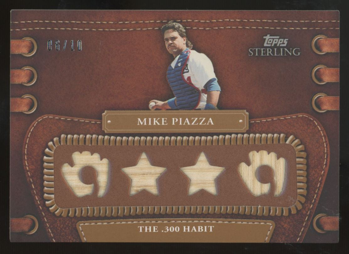 2010 Topps Sterling Mike Piazza Legendary Leather Sepia Quad Patch /10 #4LLR-28