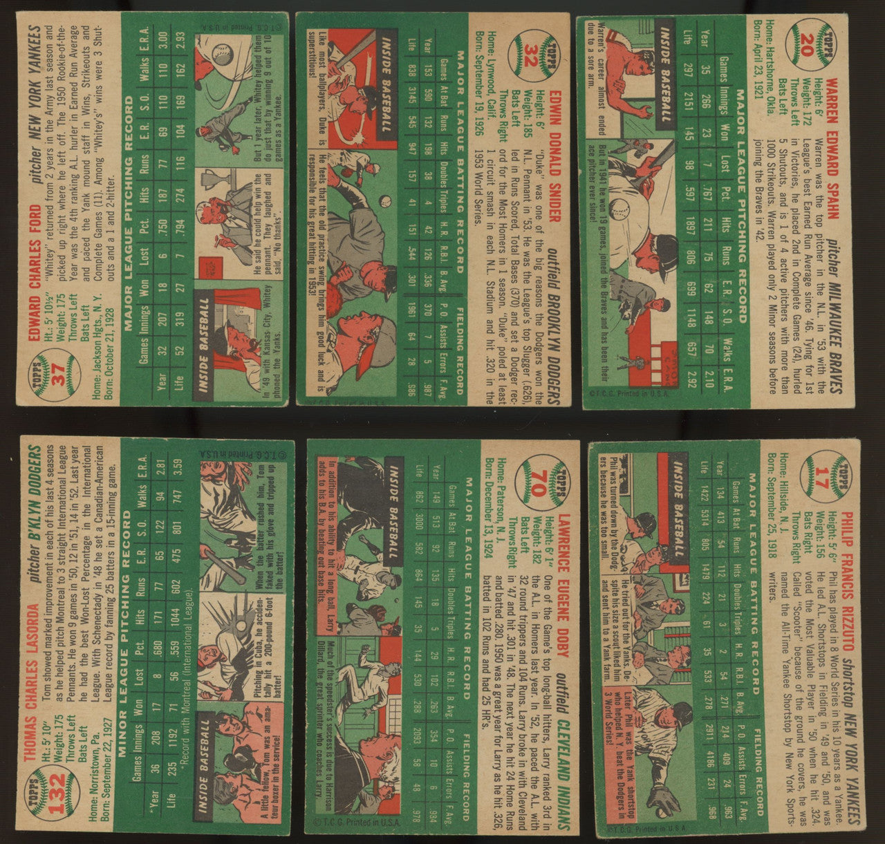 1954 Topps Baseball Near Complete Set 247/250 Missing Aaron & Banks VG/EX-EX