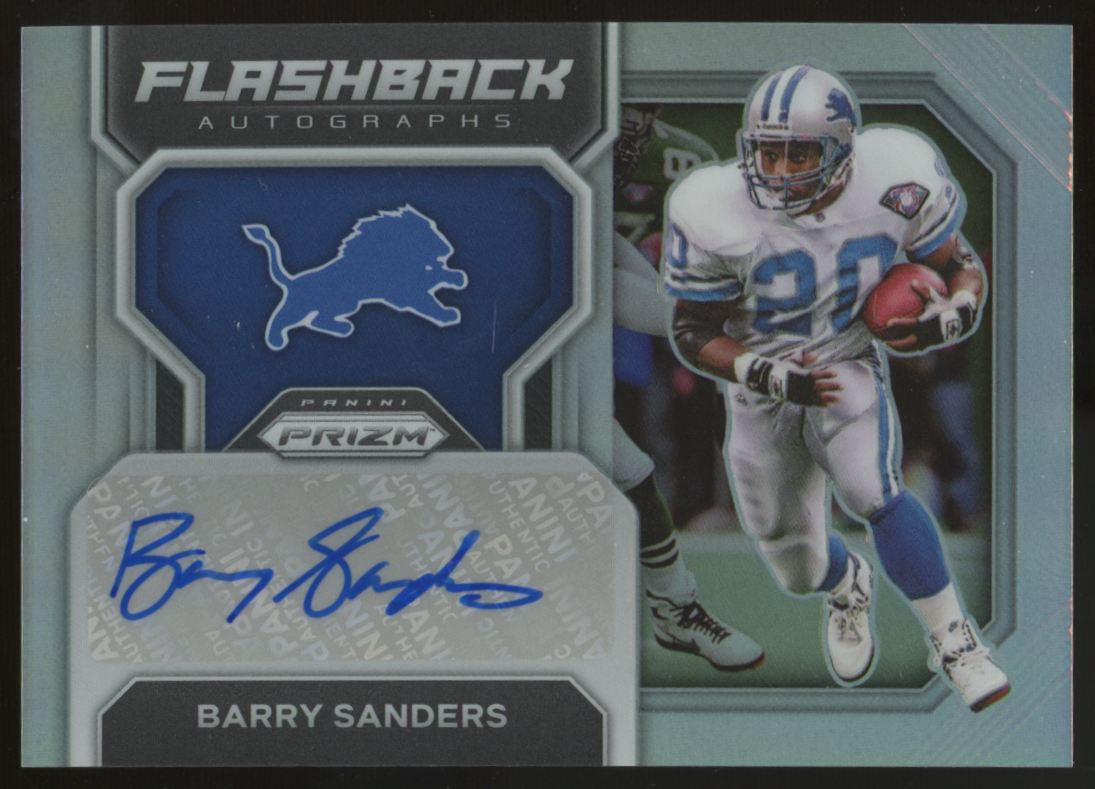 2022 Panini Prizm Barry Sanders Flash Back Auto /49 #FA-BS