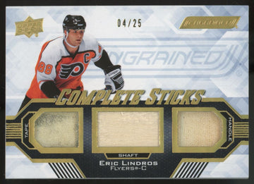2023/24 UD Engrained Eric Lindros Complete Sticks Triple Relic Gold /25 #CS-EL