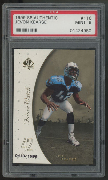 1999 Upper Deck SP Authentic Jevon Kearse RC Future Watch /1999 #116 PSA 9