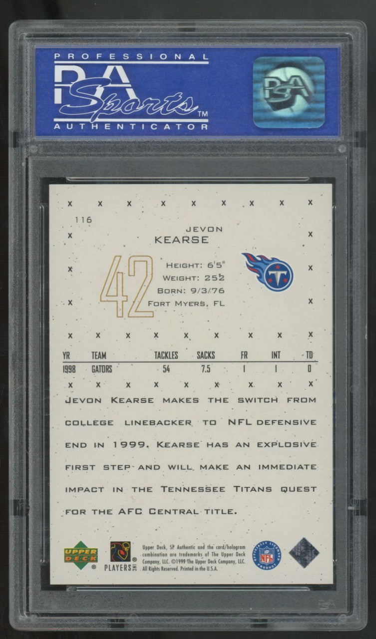 1999 Upper Deck SP Authentic Jevon Kearse RC Future Watch /1999 #116 PSA 9