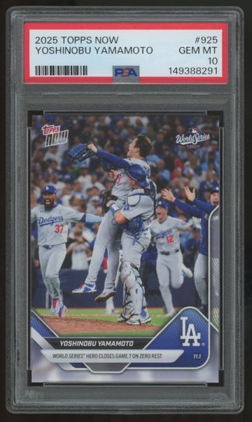2025 Topps Now Yoshinobu Yamamoto #925 PSA 10