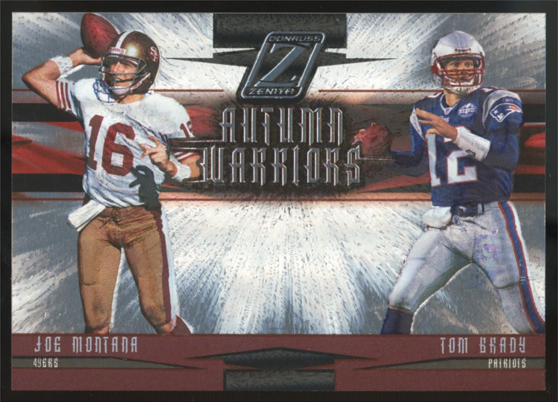 2005 Donruss Zenith Tom Brady/Joe Montana Autumn Warriors #AW-10