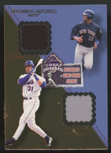 2002 Flair Mike Piazza E. Alfonzo Jersey Heights Game-Worn Dual Patch /100