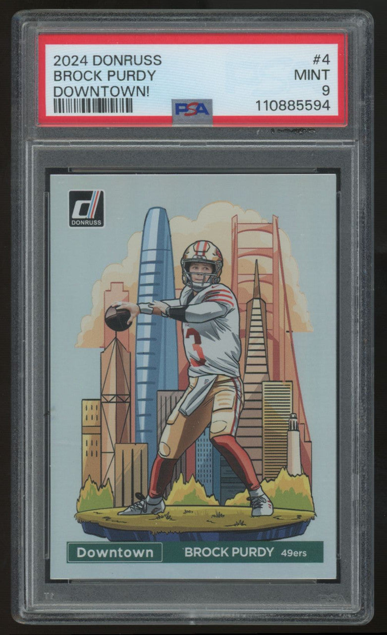 2024 Panini Donruss Brock Purdy Downtown! SSP #4 PSA 9