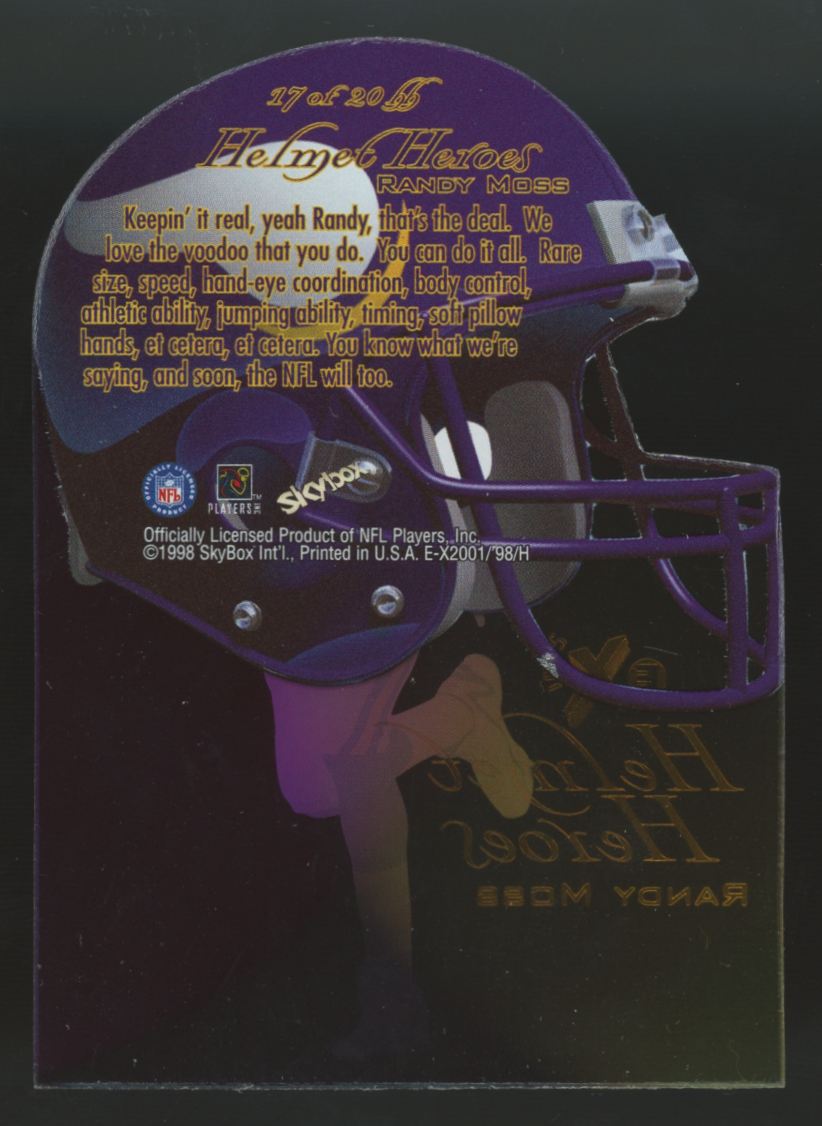 1998 Skybox E-X2001 Randy Moss RC Helmet Heroes Die-Cut #17