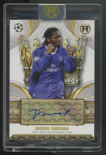 2024-25 Topps Reverence UEFA Competitions Didier Drogba Crowned Legend Auto /99