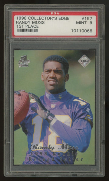 1998 Collector's Edge Randy Moss RC Record Setter #157 PSA 9