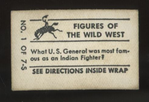 1948 Topps Magic General Custer Figures Of The Wild West #1 G/VG