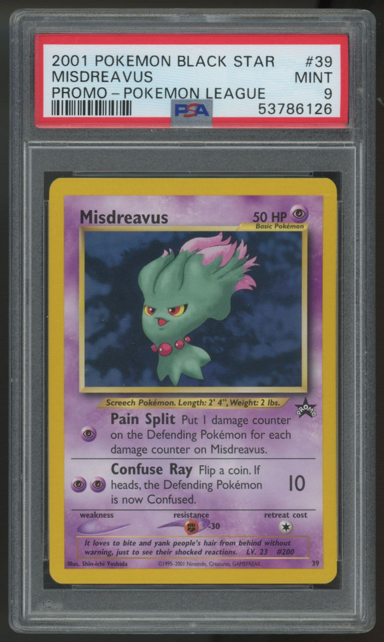 2001 Pokemon Misdreavus League Black Star Promo #39 PSA 9