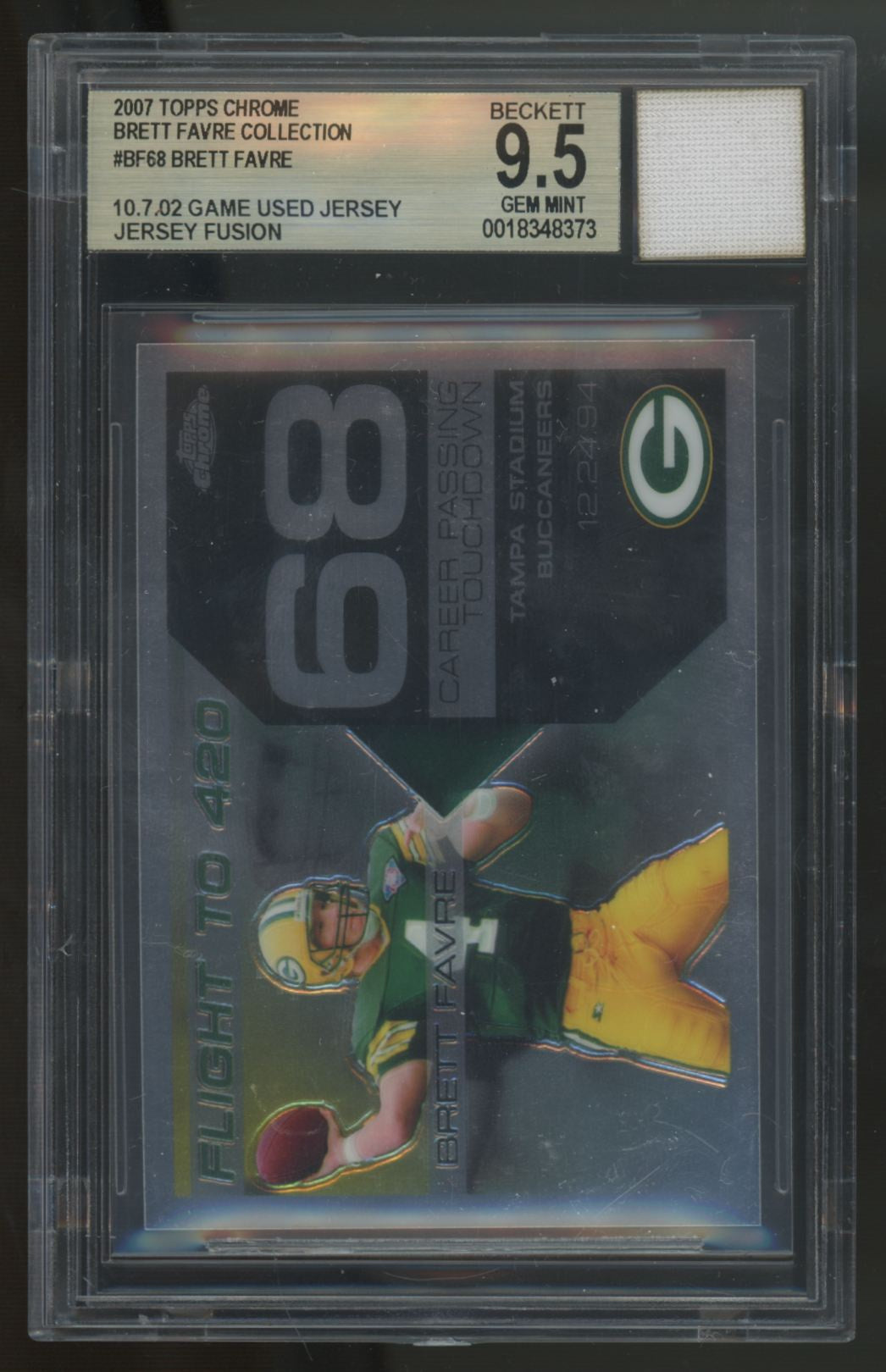 2007 Topps Chrome Brett Favre Collection Patch BGS 9.5 Jersey Fusion Authentic