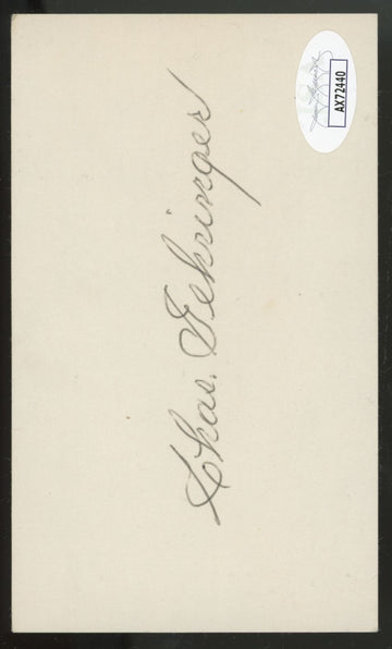 Chas Gehringer Signed Autographed Index Card JSA Authentic