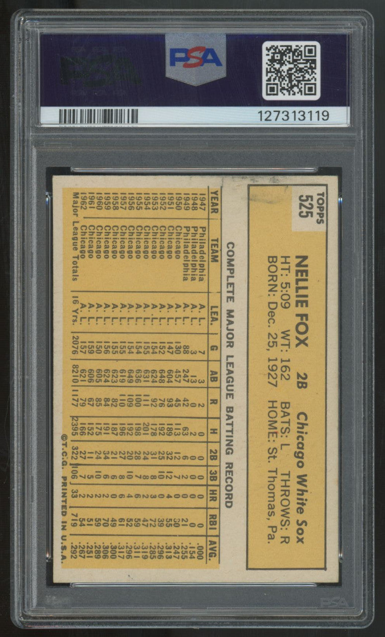 1963 Topps Nellie Fox #525 PSA 7 *119