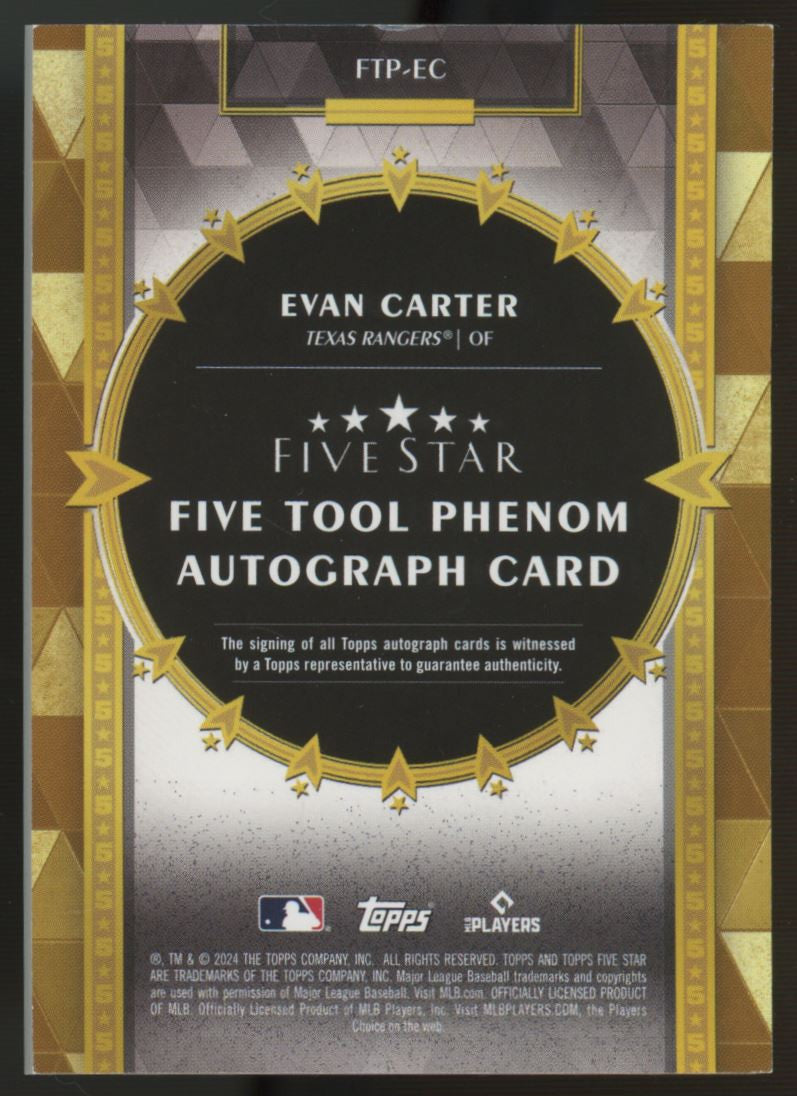 2024 Five Star Evan Carter Five Tool Phenom RC Auto /25 #FTP-EC