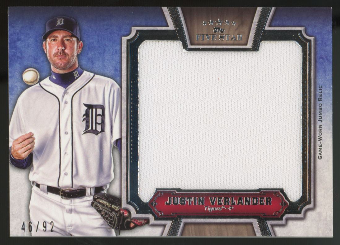 2012 Topps Five Star Justin Verlander Jumbo Patch /92 #JJR-JV