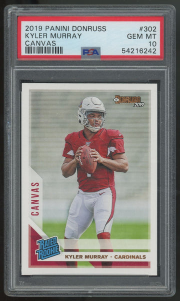 2019 Panini Donruss Kyler Murray RC Rated Rookie Canvas #302 PSA 10