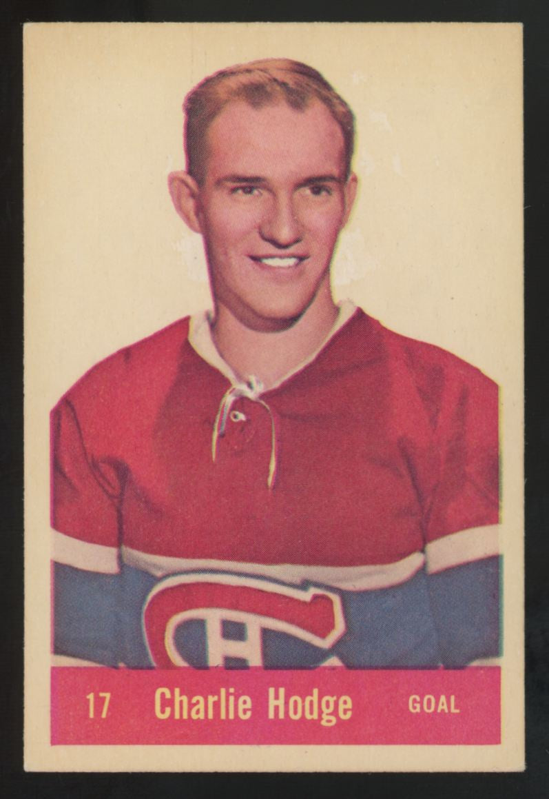1957-58 Parkhurst Charlie Hodge RC #17 VG-VG/EX (Wrinkle)