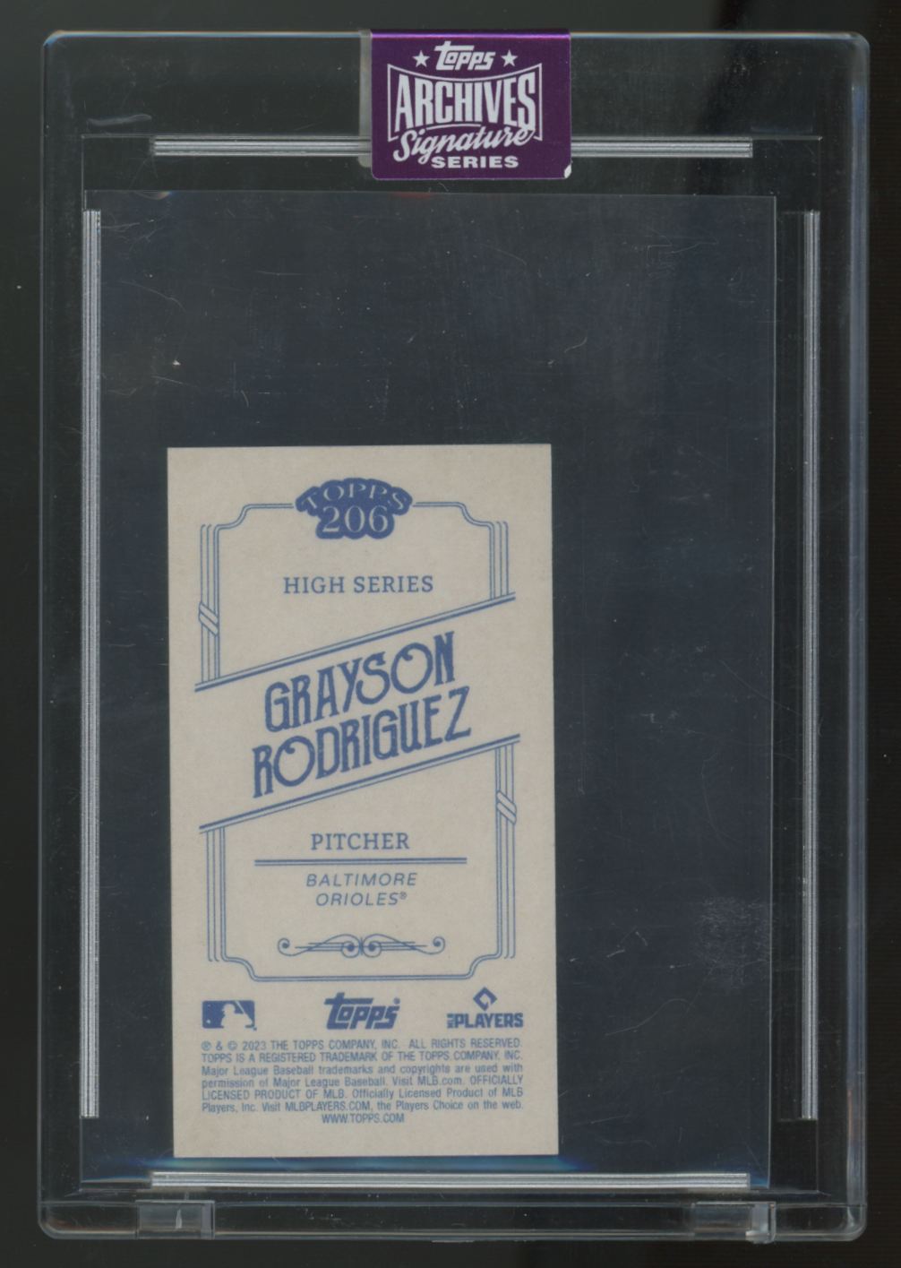 2025 Topps Archives Signature Series Grayson Rodriguez RC Mini 206 Auto 1/1