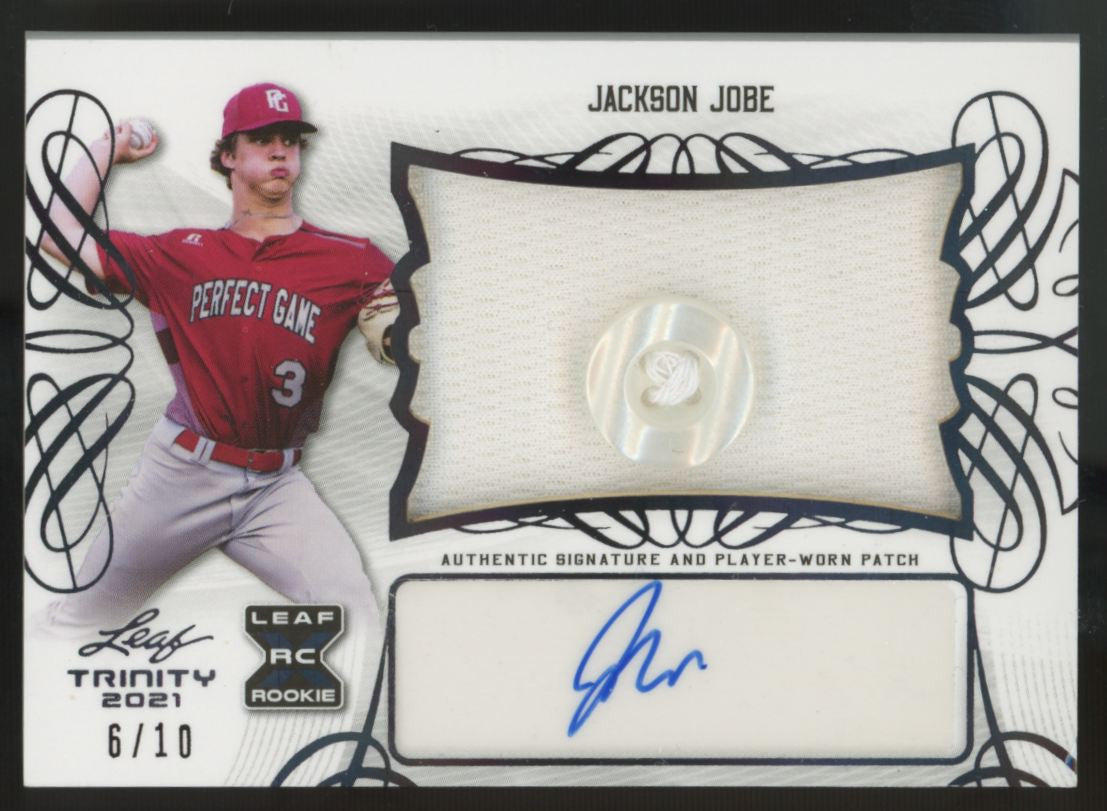2021 Leaf Trinity Jackson Jobe RC Patch Auto RPA /10 #PA-JJ1