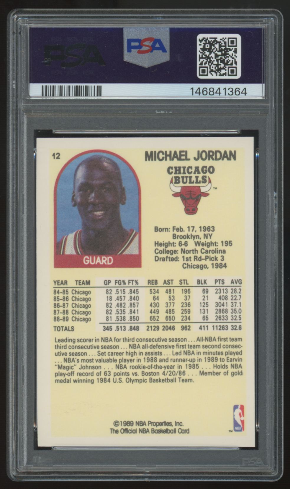 1990-91 NBA Hoops Superstars Michael Jordan #12 PSA 9