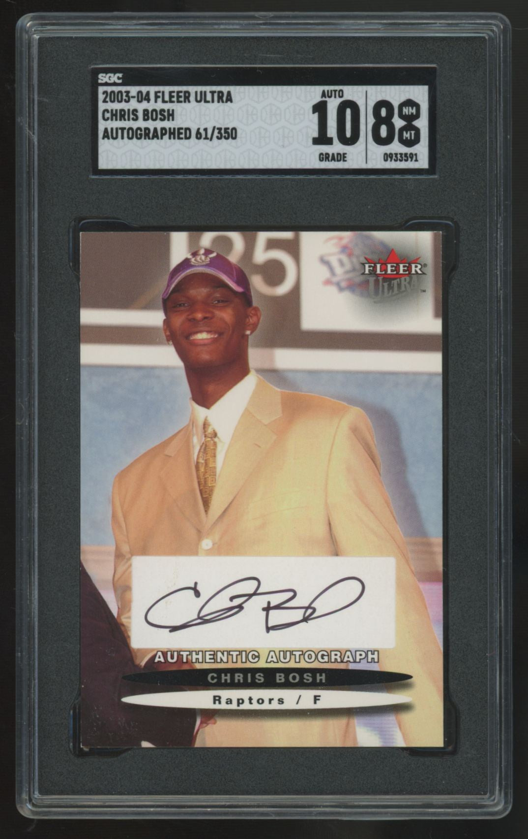 2003-04 Fleer Ultra Chris Bosh RC Auto /350 SGC 8 10