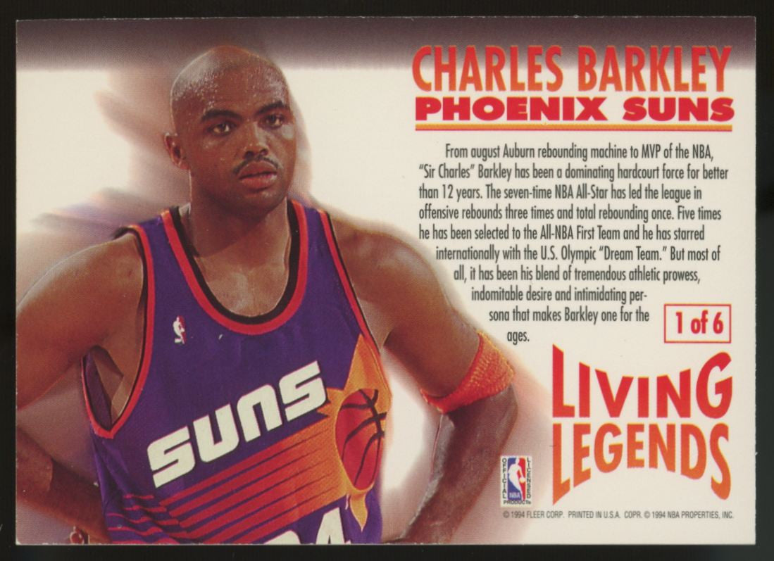 1993-94 Fleer Basketball Living Legends Insert Set (6) Jordan Barkley Bird Ewing