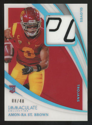 2021 Panini Immaculate Amon-Ra St. Brown RC Glove Patch /40 #GL-AR