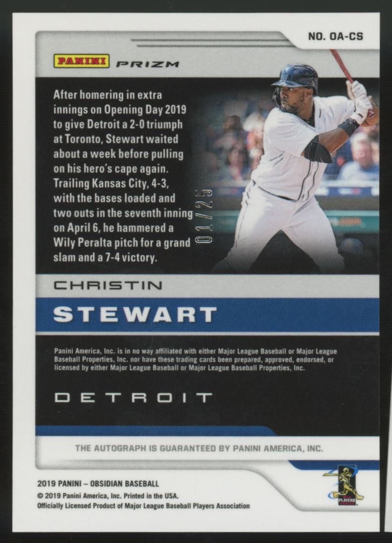 2019 Obsidian Christin Stewart Auto Red /25 #OA-CS