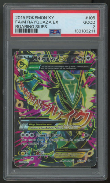 2015 Pokemon M Rayquaza EX Roaring Skies Full Art #105 PSA 2