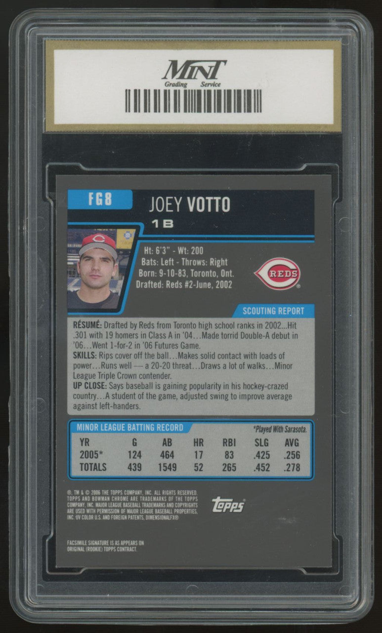 2006 Bowman Chrome Draft Joey Votto RC #FG8  MGS 10