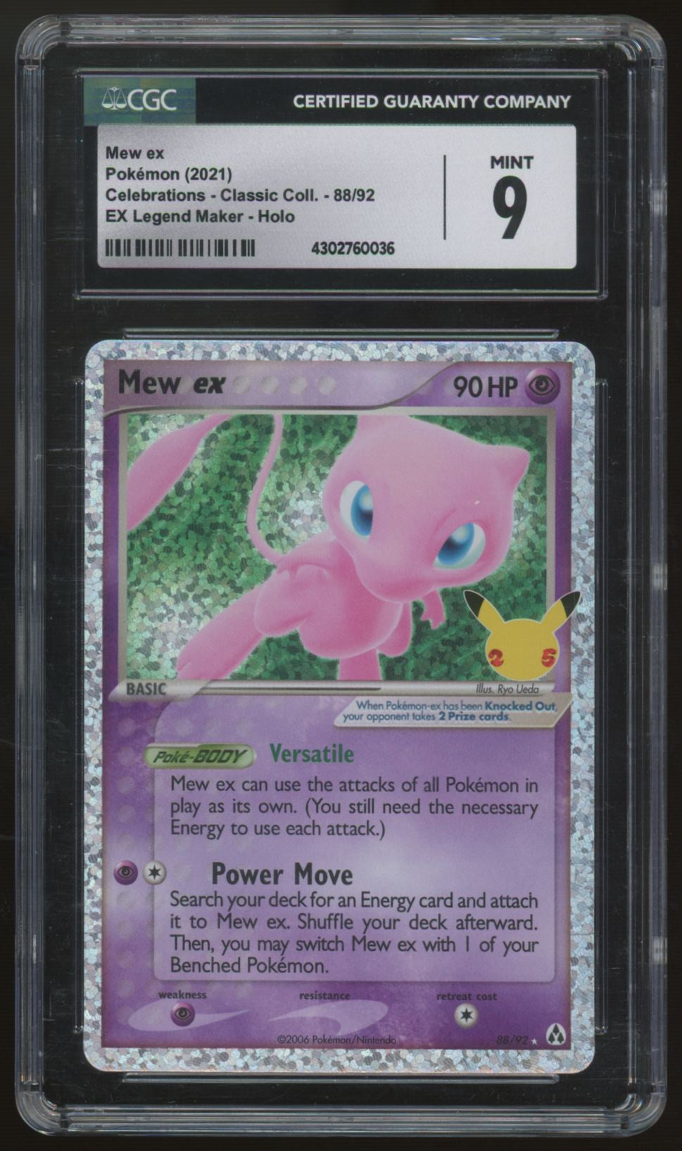 2021 Pokemon Mew ex Classic Collection Holo #88 CGC 9
