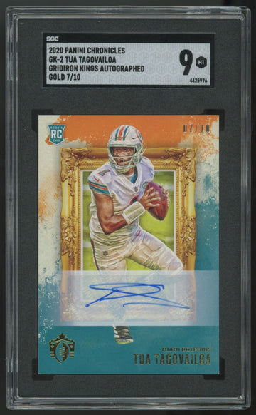 2020 Panini Chronicles Gridiron Kings Tua Tagovailoa RC Gold Auto /10 SGC 9