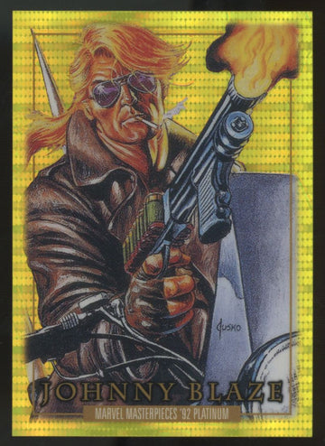 2024 UD Marvel Masterpieces 92' Platinum Johnny Blaze Seismic Gold /92 #2