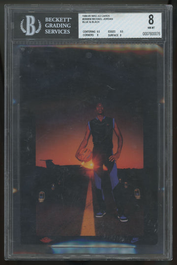 1984-85 Nike Ad Cards Michael Jordan Blue & Black #290858 BGS 8