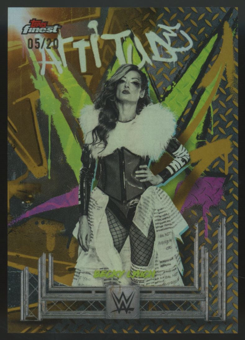 2025 Topps Finest WWE Becky Lynch Rare Gold Refractor /20 #263
