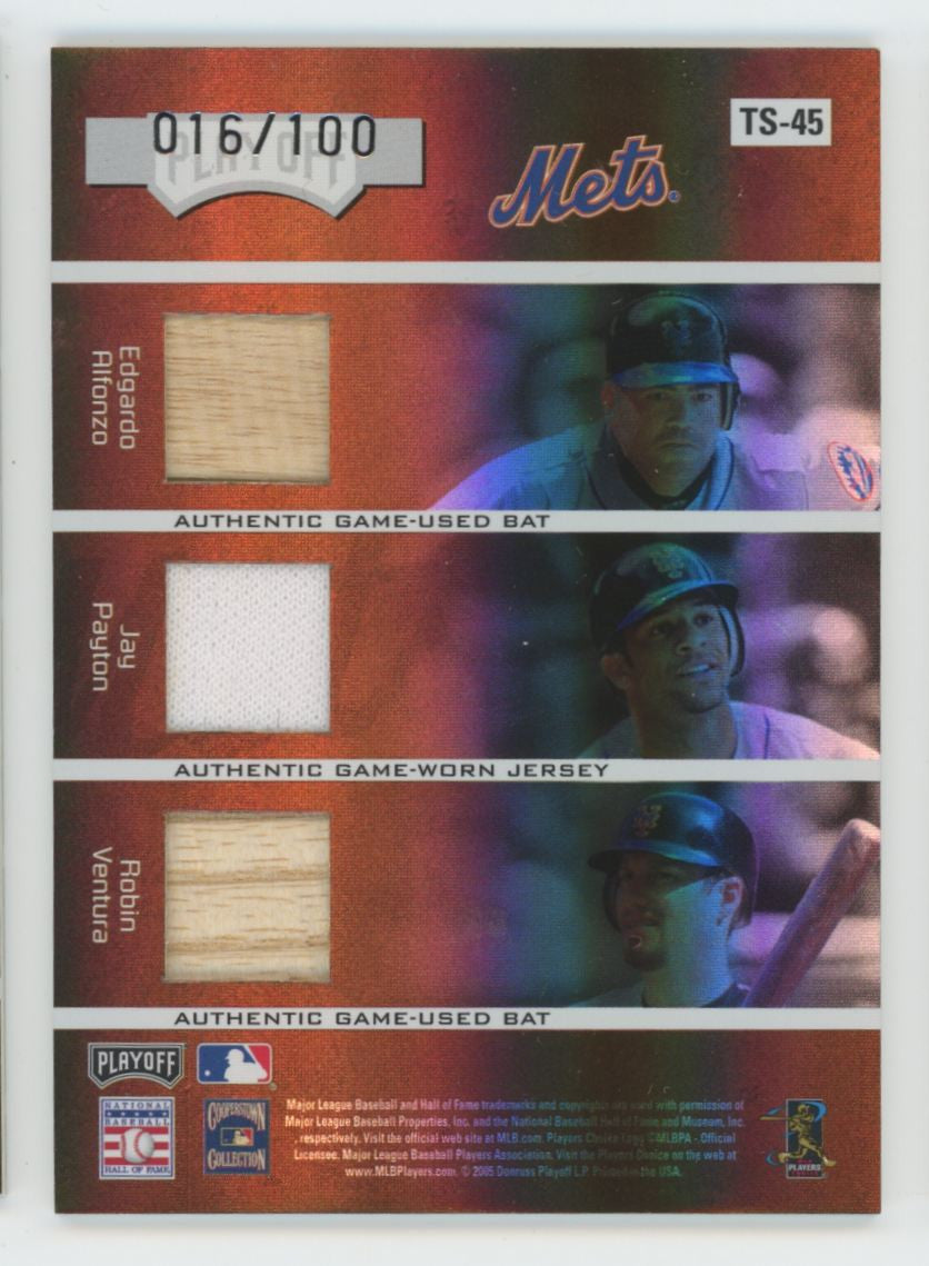 2005 Playoff Absolute Mays/Piazza/Alfonzo/Ventura Team Six Spectrum 6 Patch /100