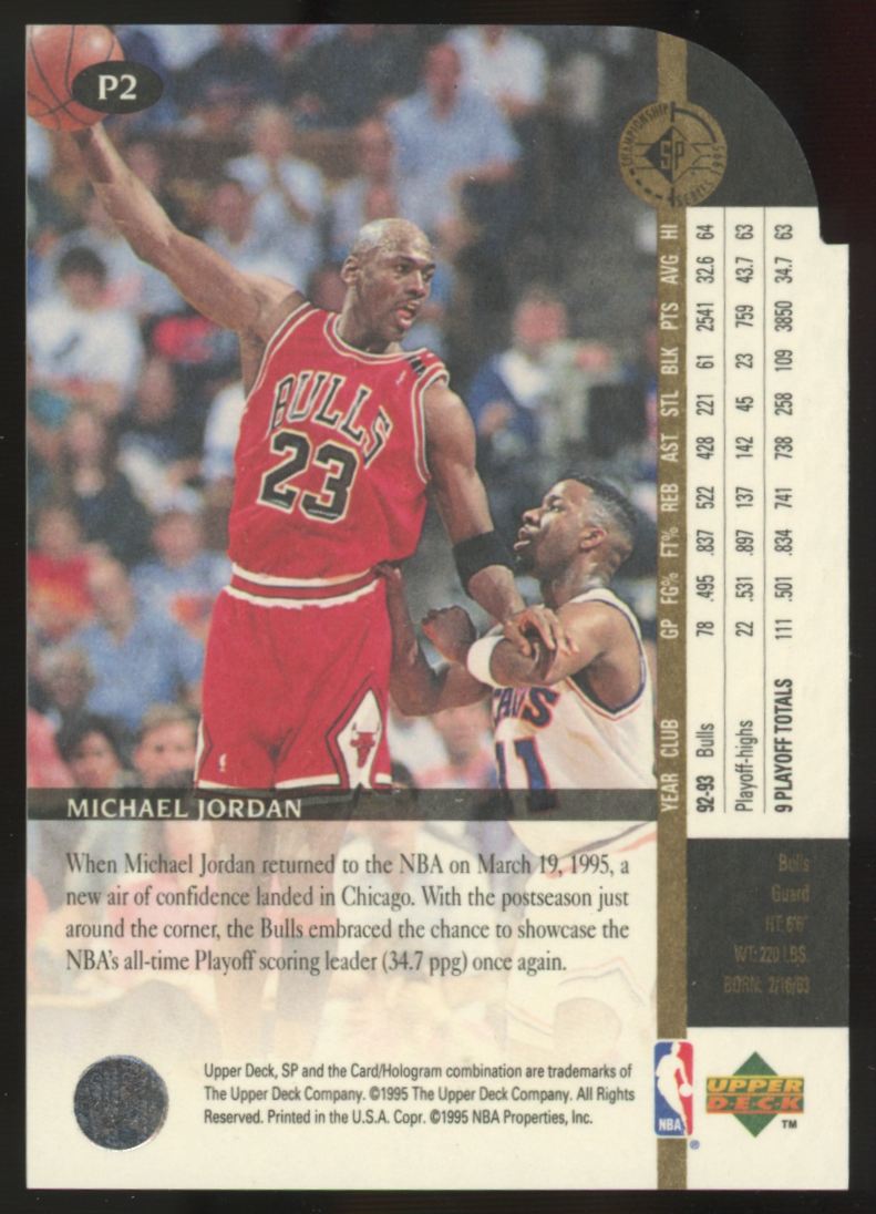 1994-95 Upper Deck SP Championship Michael Jordan Playoff Heroes Die Cuts #P2