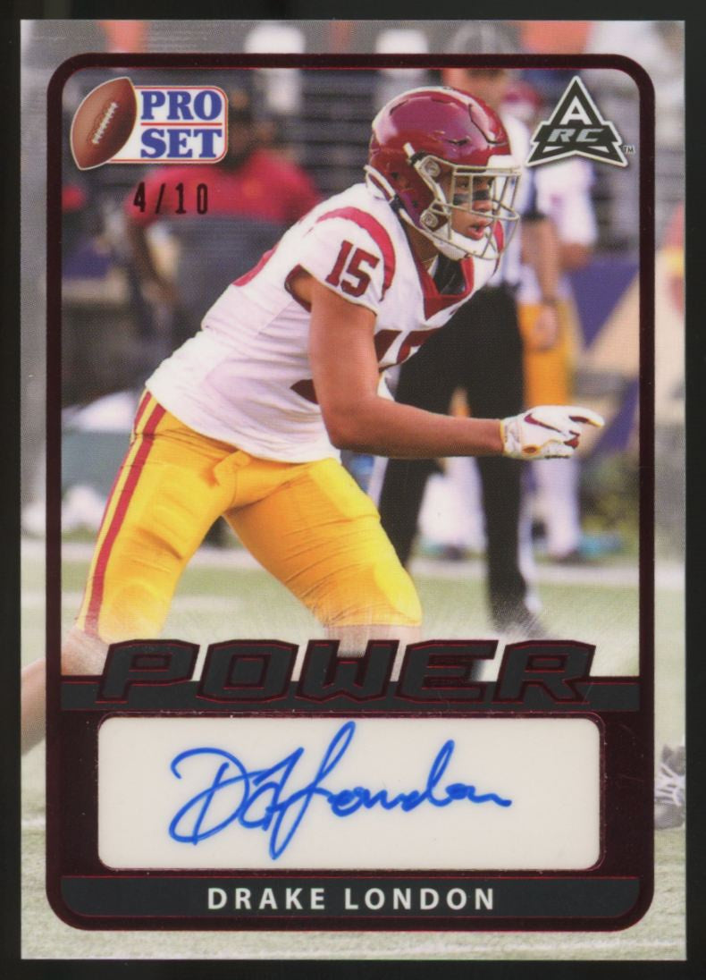 2021 Leaf Pro Set Drake London RC Red Power Auto /10 #BA-DL3